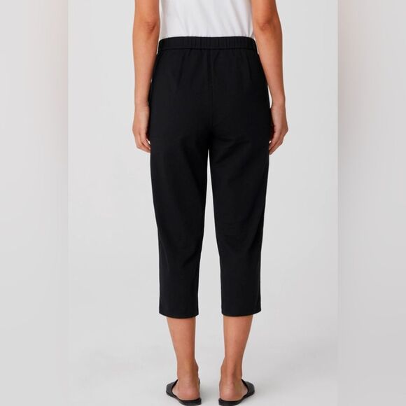 Eileen Fisher Cotton Ponte Tapered Pant Easy Fit Capri Length - Picture 2 of 9